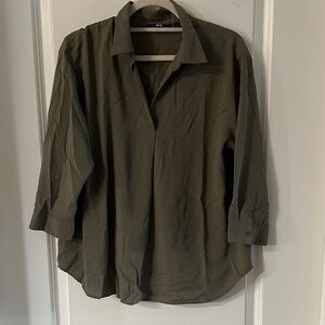 Uniqlo Women's Army Green Blouse